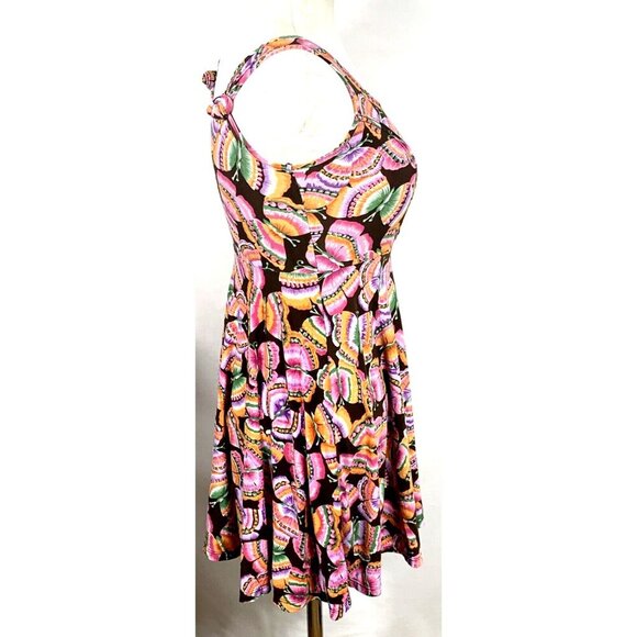 Free People Tunic Top Mini Dress Sz XS Butterfly Print Multicolor Stretch Tank - Picture 3 of 6